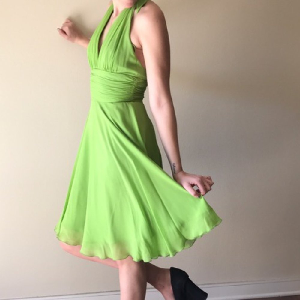 Talk of the Walk Rose&Lula Lime Green Halter Dress